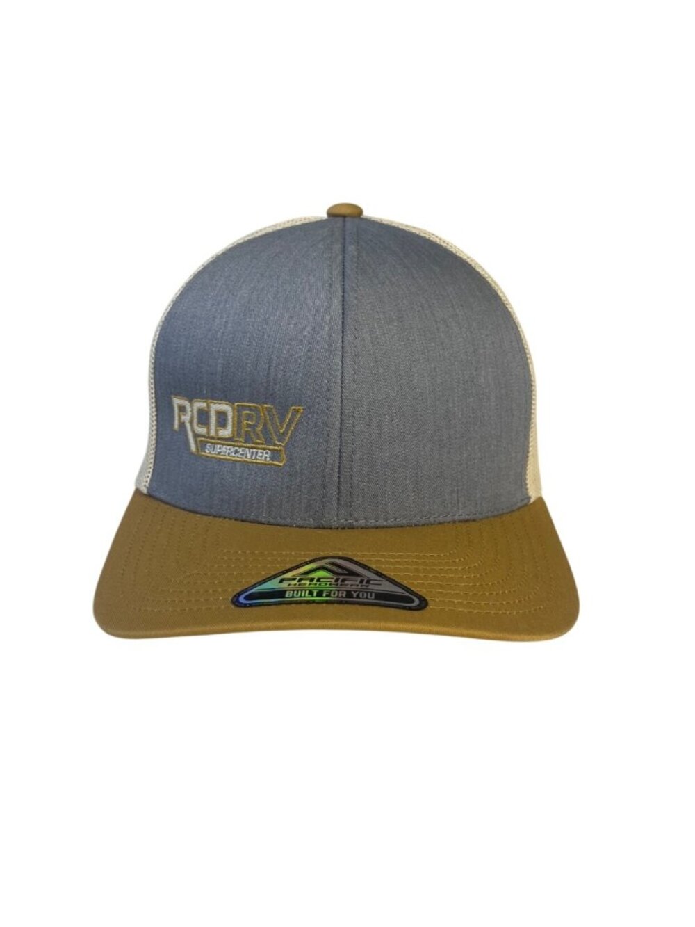 RCD RV Supercenter Trucker Hat Pacific Headwear 104C Pro Model OS Blue Gold